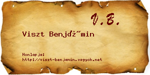 Viszt Benjámin névjegykártya