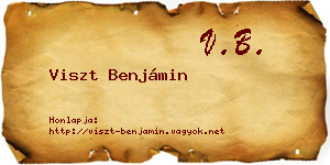 Viszt Benjámin névjegykártya